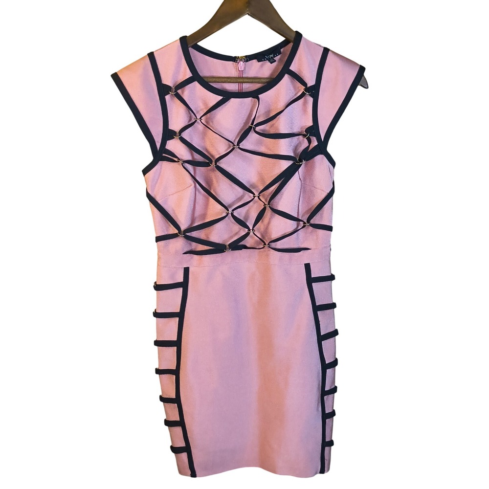 WOW Couture Pink Cutout Cage Bodycon Dress Y2K Clubwear Size M‎